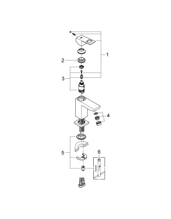 Смеситель однорычажный для раковины  Grohe Eurocube 23392 00E (2339200E) хром 