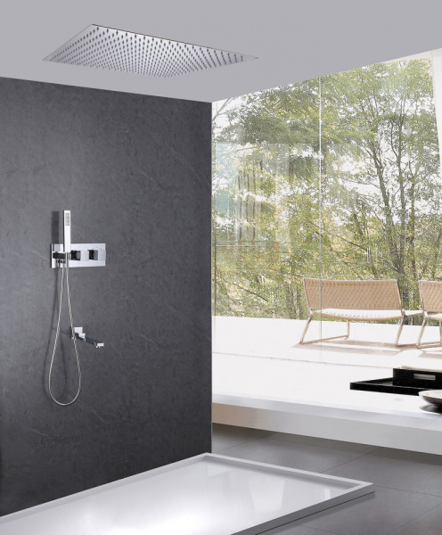 Душевой комплект ABBER Daheim AF8254 скрытого монтажа с изливом, термостат, хром