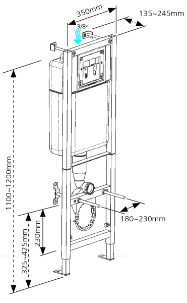 Комплект Cersanit PARVA CO DPL EO slim + BLACK + LEON пластик хром глянцевый 64231