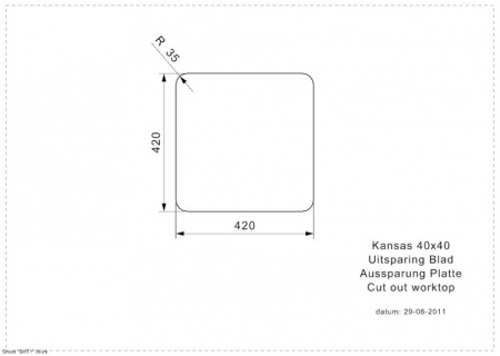 Мойка кухонная Reginox Kansas L Cuadrat (40х40) 42417