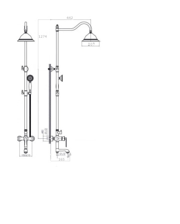 Душевая система с изливом Rush Flores FLG0835-5