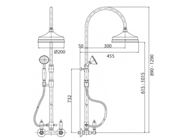 Душевая система Cezares Golf GOLF-CD-03/24-M