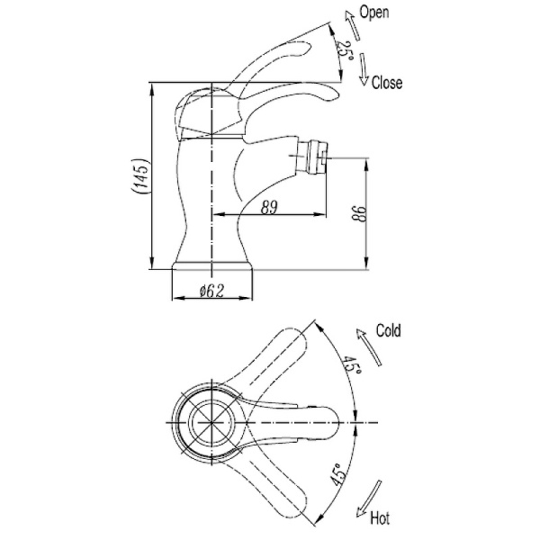 Смеситель для биде Cezares Lira LIRA-C-BS1-03