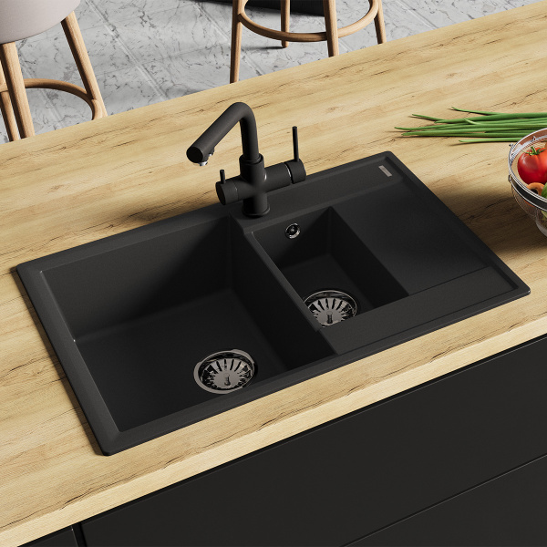 Кухонная мойка Lemark RAMZA 760  антрацит  9910037