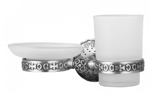 Держатель мыльницы и стакана, серебро Zorg AZR 21 SL серебро