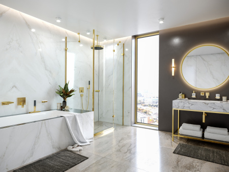 Смеситель для раковины встраиваемый Hansgrohe Metropol 32526990 полированное золото