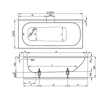 Ванна стальная (190x80) Bette Form 2951-000 AD AS с шумоизоляцией и антискользящим покрытием