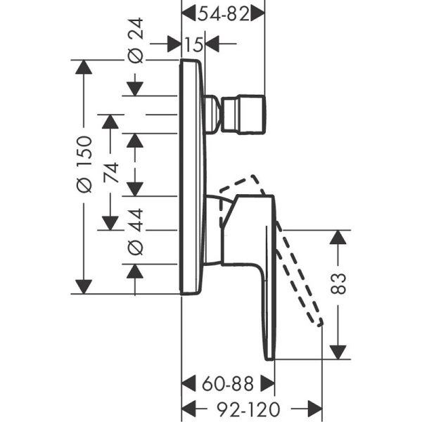 Смеситель для душа Vernis Blend Hansgrohe 71466670 Смеситель для душа Vernis Blend Hansgrohe 71466670