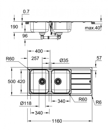 Мойка для кухни Grohe K500 31588SD1