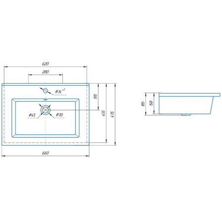 Раковина (66х47,5) Corozo Оскар SD-00000391