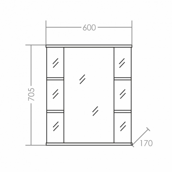 Зеркальный шкаф (60х70)  СаНта Герда 60 101041