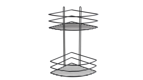 Полка угловая двойная Fixsen черная FX-710B-2