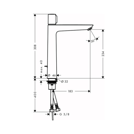 Смеситель для раковины с донным клапаном Hansgrohe Talis Select E 71752000 хром