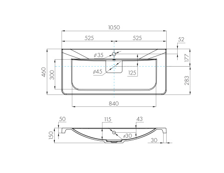 Раковина Aquaton Шерилл 105 1A71323KSH010
