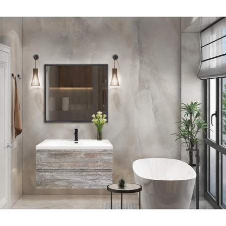 Тумба под раковину Cezares MOLVENO-100-2C-SO-LG Legno Grigio