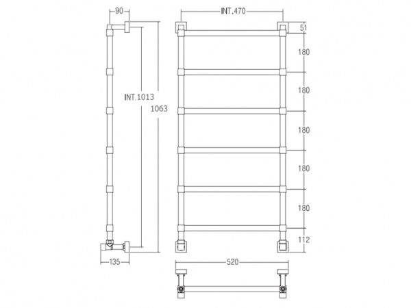 Полотенцесушитель Margaroli 4424706WHP Полотенцесушитель Margaroli 4424706WHP