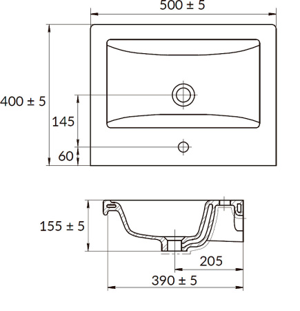 Раковина Misty Cersanit COMO 50   S-UM-COM50/1-w