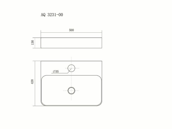 Раковина накладная (50х42) Aquatek AQ3231-00