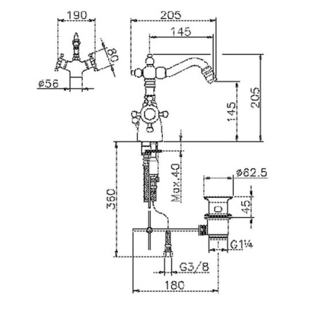 Термостат для биде Huber Victorian VTT5601021