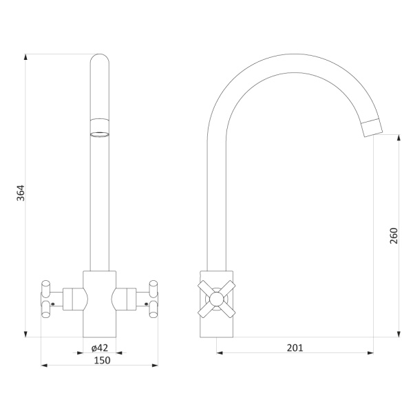 Смеситель для кухни Damixa RedBlu Neo Classic 240000000