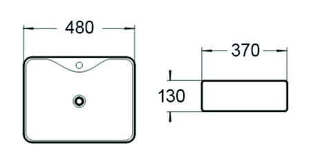 Раковина накладная (48х37) SantiLine SL-1011MB