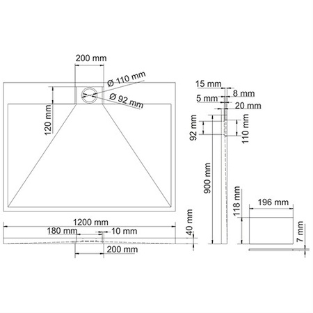 Душевой поддон (120х90) WasserKRAFT Amper 15T07