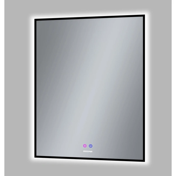 Зеркало (70х80) Grossman PRAGMA-норма BLACK 1870802 LED с сенсорным выключателем и подогревом
