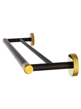 Полотенцедержатель двойной WONZON & WOGHAND MAJESTIC, черный/золото WW-9211