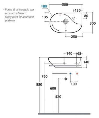 Раковина Globo Misura MI012.BI*1