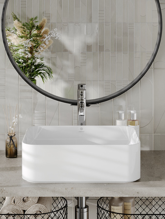 Раковина накладная (46,5х35) Orange  B02-460W белый глянец