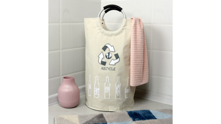 Корзина для белья FIXSEN LOFT STYLE с алюминиевыми ручками бежевая FX-1012