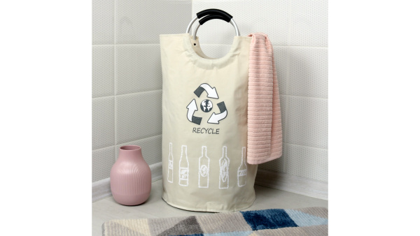 Корзина для белья FIXSEN LOFT STYLE с алюминиевыми ручками бежевая FX-1012