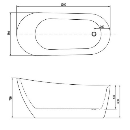 Акриловая ванна (170х78) Aquatek Лагуна AQ-K133778WT