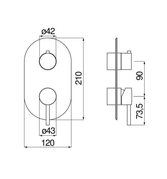 Смеситель для ванны Nobili WE81102/TBM