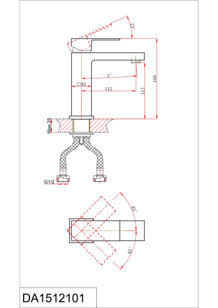 Смеситель для раковины D&K белый Bayern.Liszt DA1512108