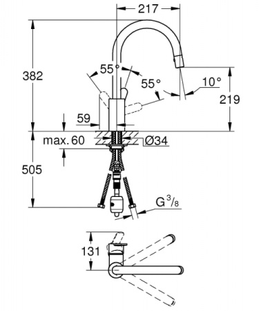 Смеситель для кухня GROHE Eurostyle Cosmopolitan 31482 002 (31482002) хром