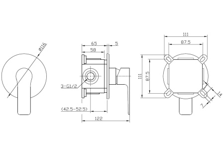 Смеситель для душа встроенный ESKO Singapore SB83