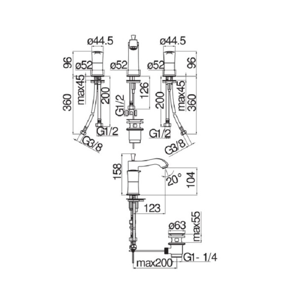 Смеситель для раковины Nobili Sofi SI98211/1CR Смеситель для раковины Nobili Sofi SI98211/1CR