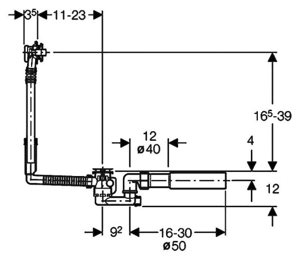 Слив для ванны Geberit с поворотным механизмом 150.520.21.1