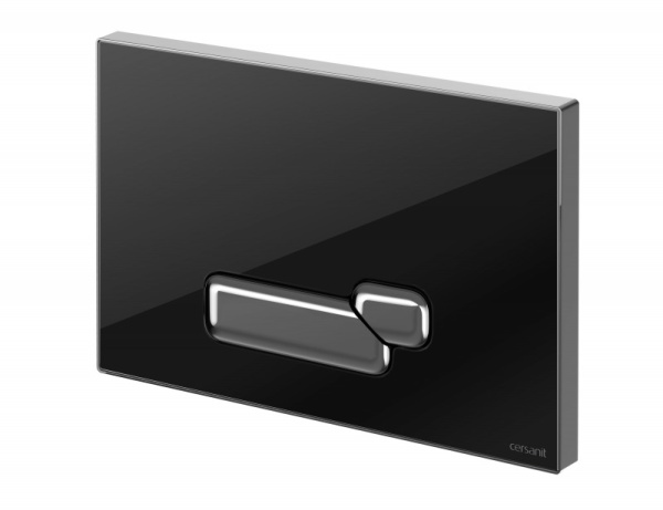 Кнопка Cersanit ACTIS черная глянцевая стекло P-BU-ACT/Blg/Gl