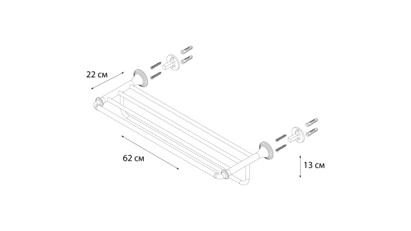 Полка для полотенец FIXSEN Luksor FX-71615B Полка для полотенец FIXSEN Luksor FX-71615B