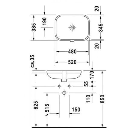 Раковина встраиваемая Duravit 0457480000