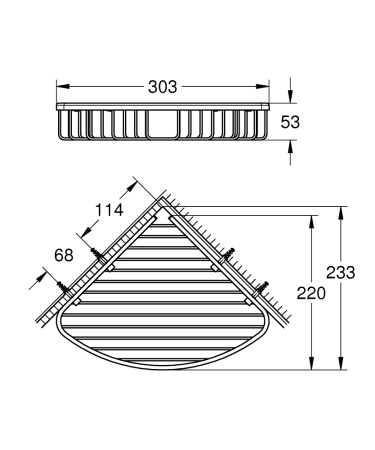Полочка-решетка угловая Grohe BauCosmopolitan 40663 001 (40663001)
