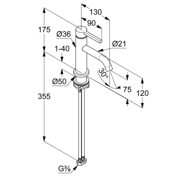 Смеситель для раковины Kludi Nova Fonte 200283915