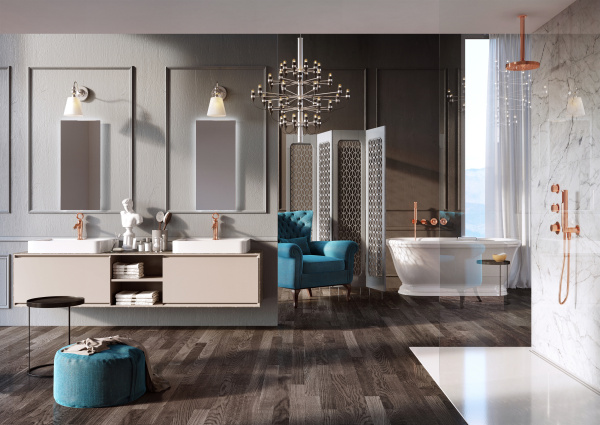 Смеситель для раковины Webert Opera OA830102980, розовое золото