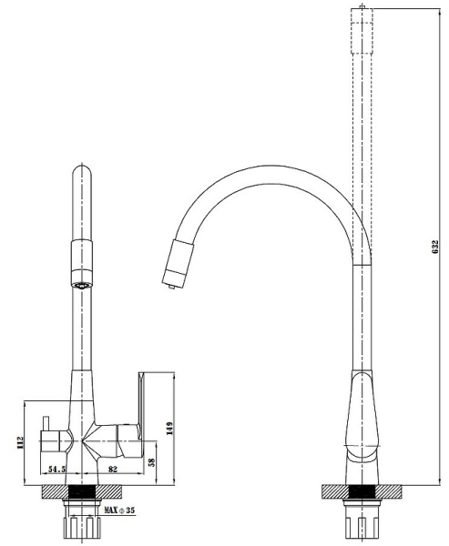 Смеситель для кухни ESKO Coral CL 03 B