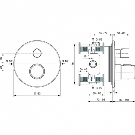 Смеситель для душа Ideal Standard Ceratherm T100 A5813XG