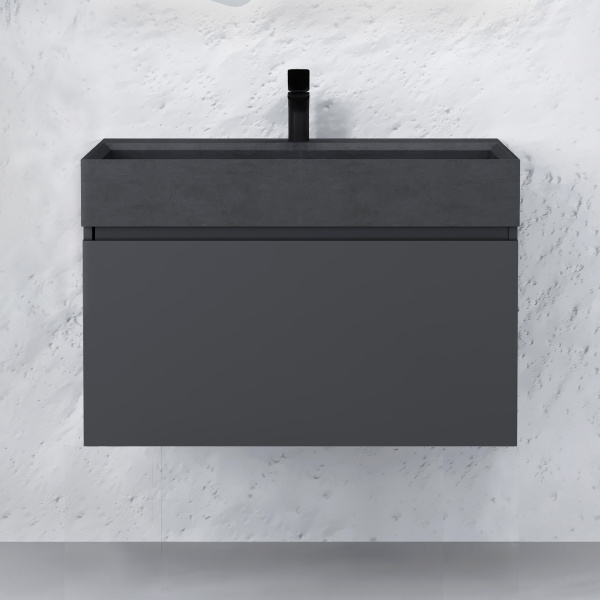 Тумба RAVAL Facet 80 подвесная Антрацит Fac.01.80/P/A/RL