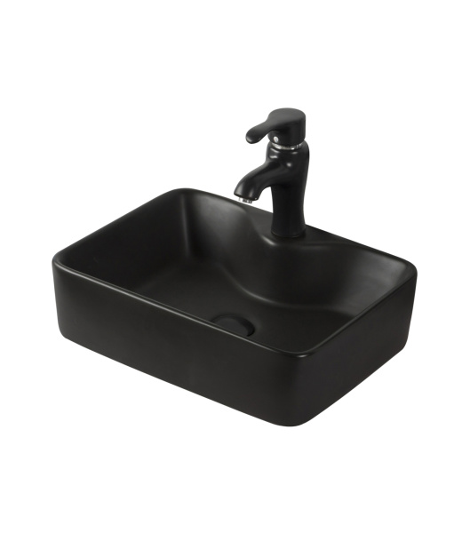 Раковина накладная (48х37) Orange  B01-475MB черный матовый