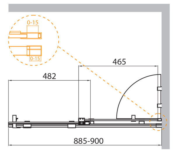 Шторка на ванну с полками CEZARES STREAM-VFS-11-90/150-C-Cr